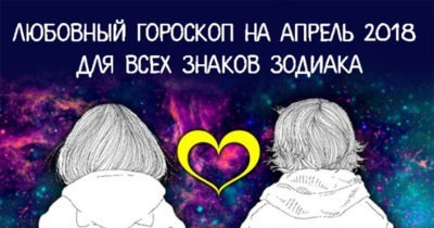 Любовный гороскоп на апрель 2018 для всех Знаков Зодиака