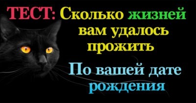 ТЕСТ: Сколько жизней вам удалось прожить (по вашей дате рождения)